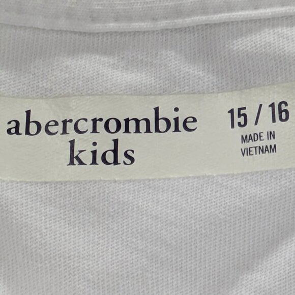 Abercrombie Kids T Shirt 15/16 2 Tone White Blue Short Sleeve Back to School - Picture 9 of 11